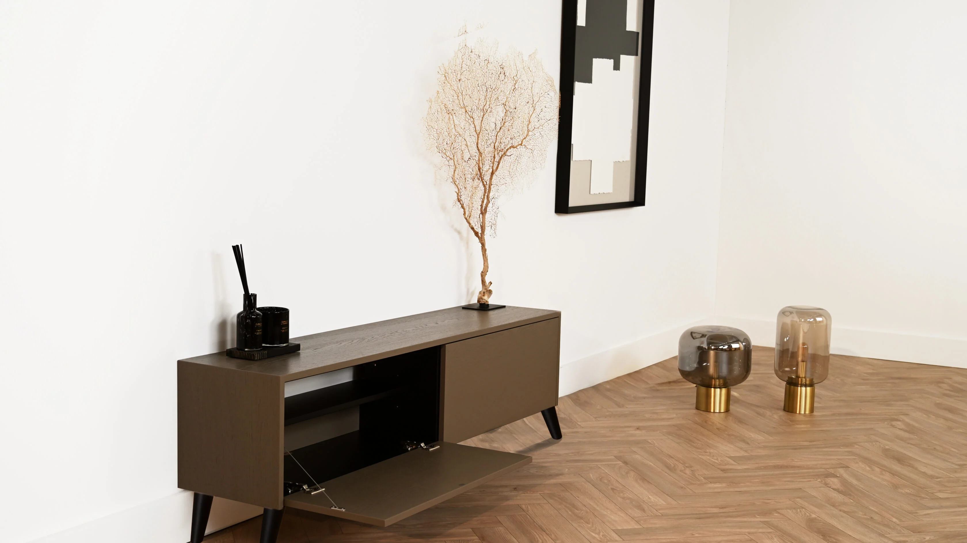 TV-meubel Johnson - Staand - Eiken - 2 kleppen - Image 4