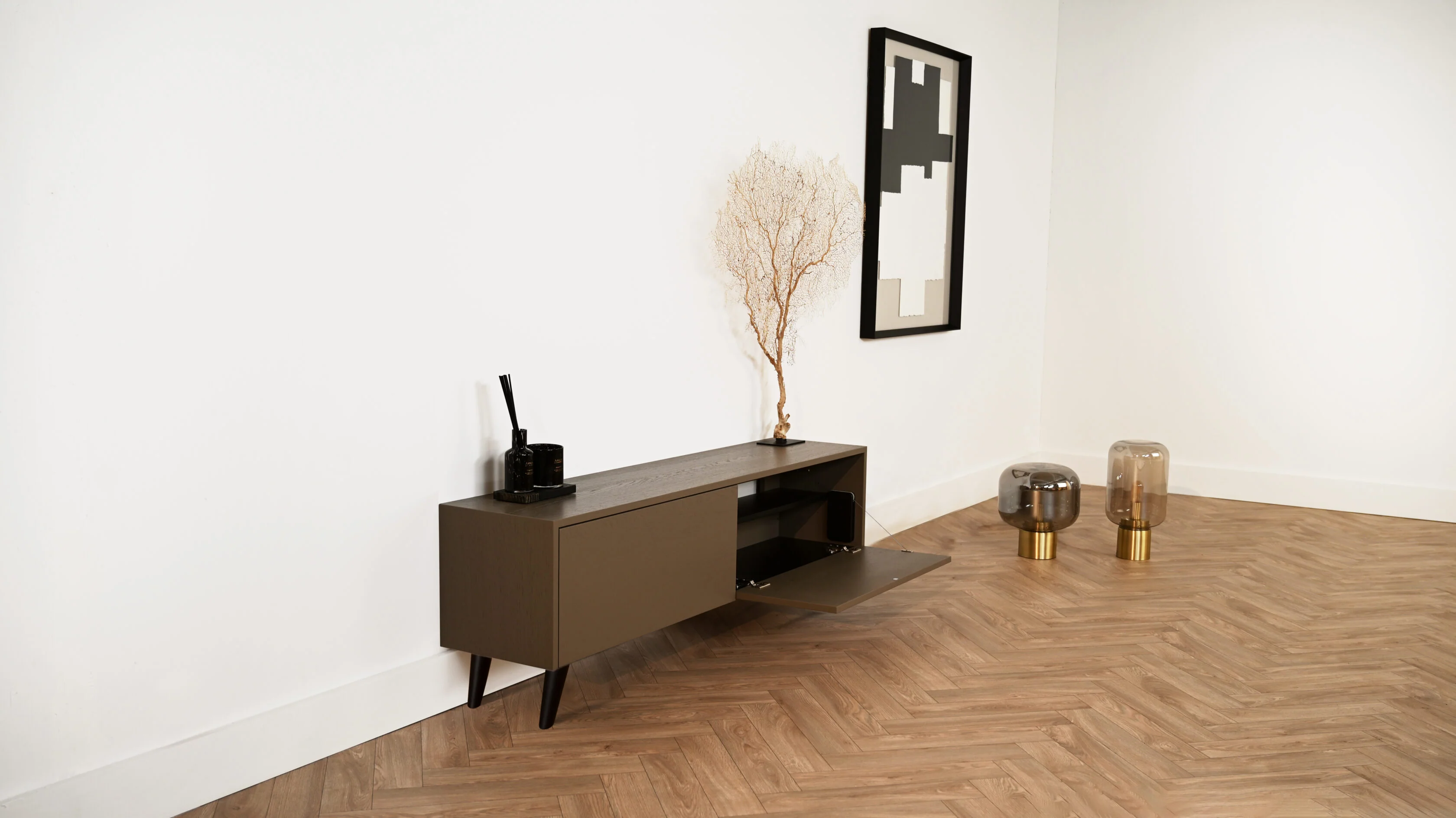 TV-meubel Johnson - Staand - Eiken - 2 kleppen - Image 5