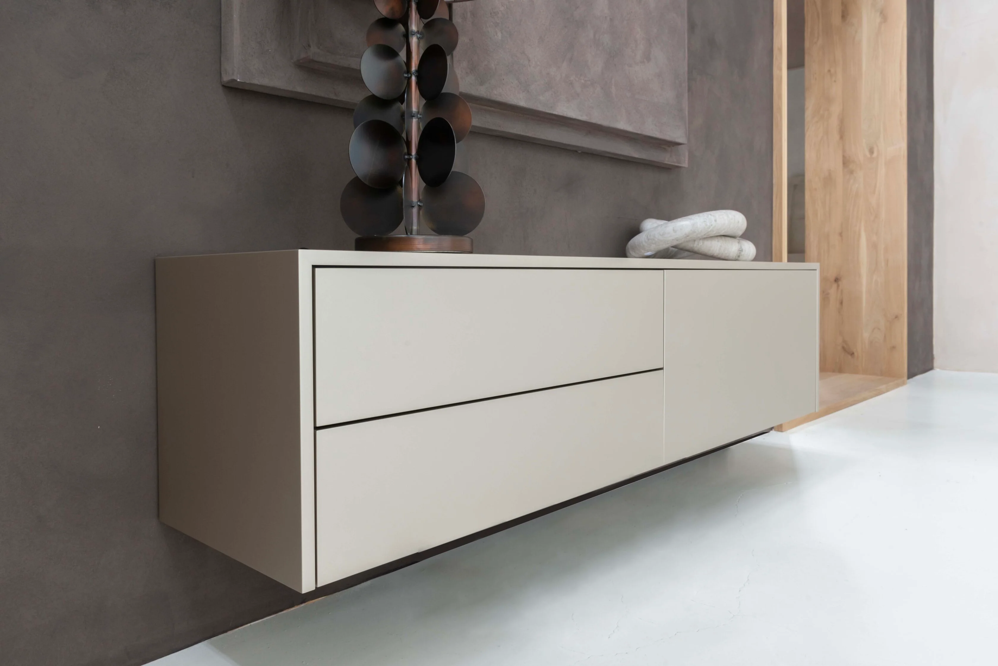 TV-meubel Johnson - Zwevend - MDF - 1 klep - 2 lades - Image 5