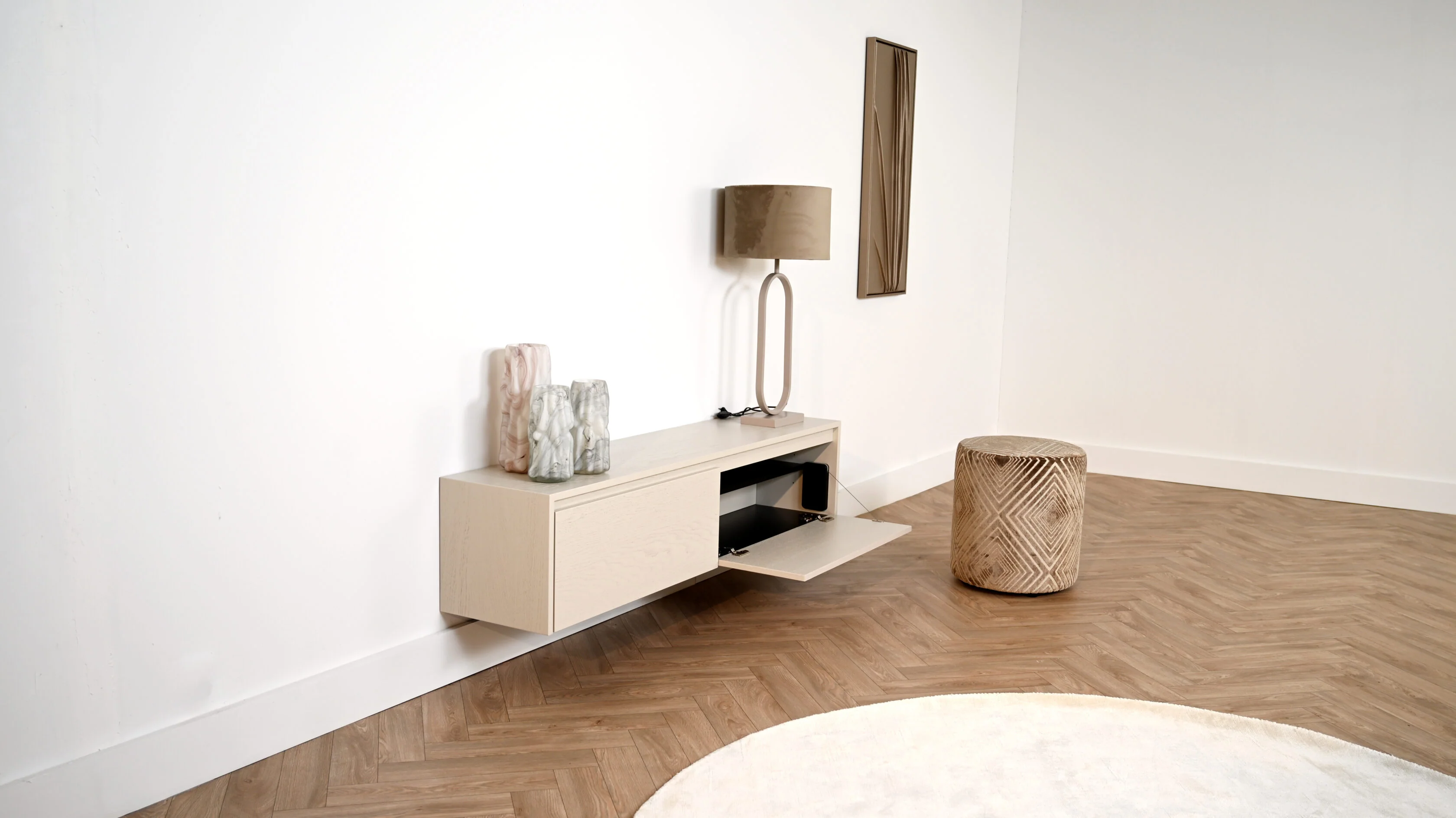TV-meubel Mason - Zwevend - Eiken - 2 kleppen - Image 3