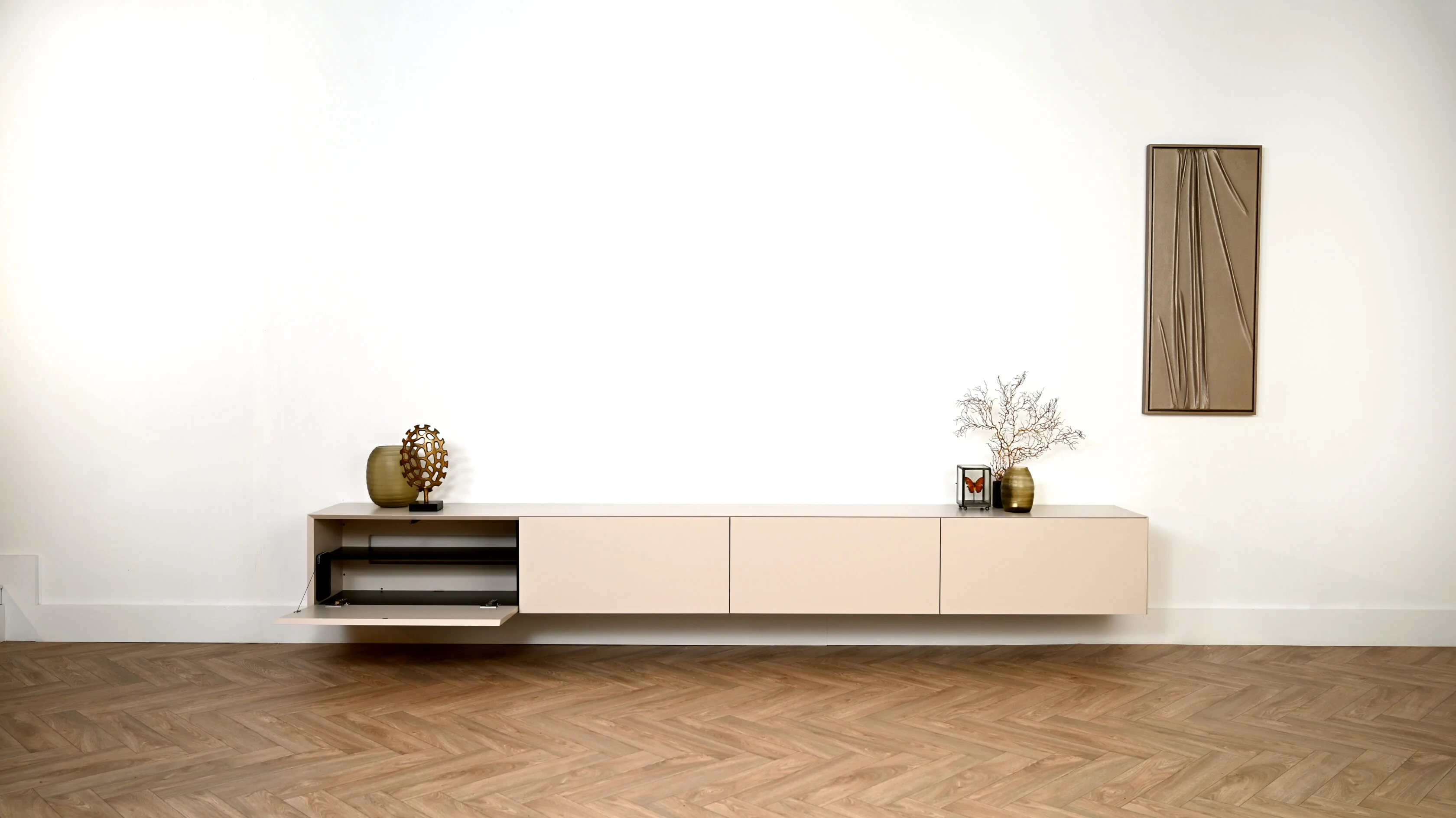 TV-meubel Zyan - Zwevend - MDF - 4 kleppen - Image 3