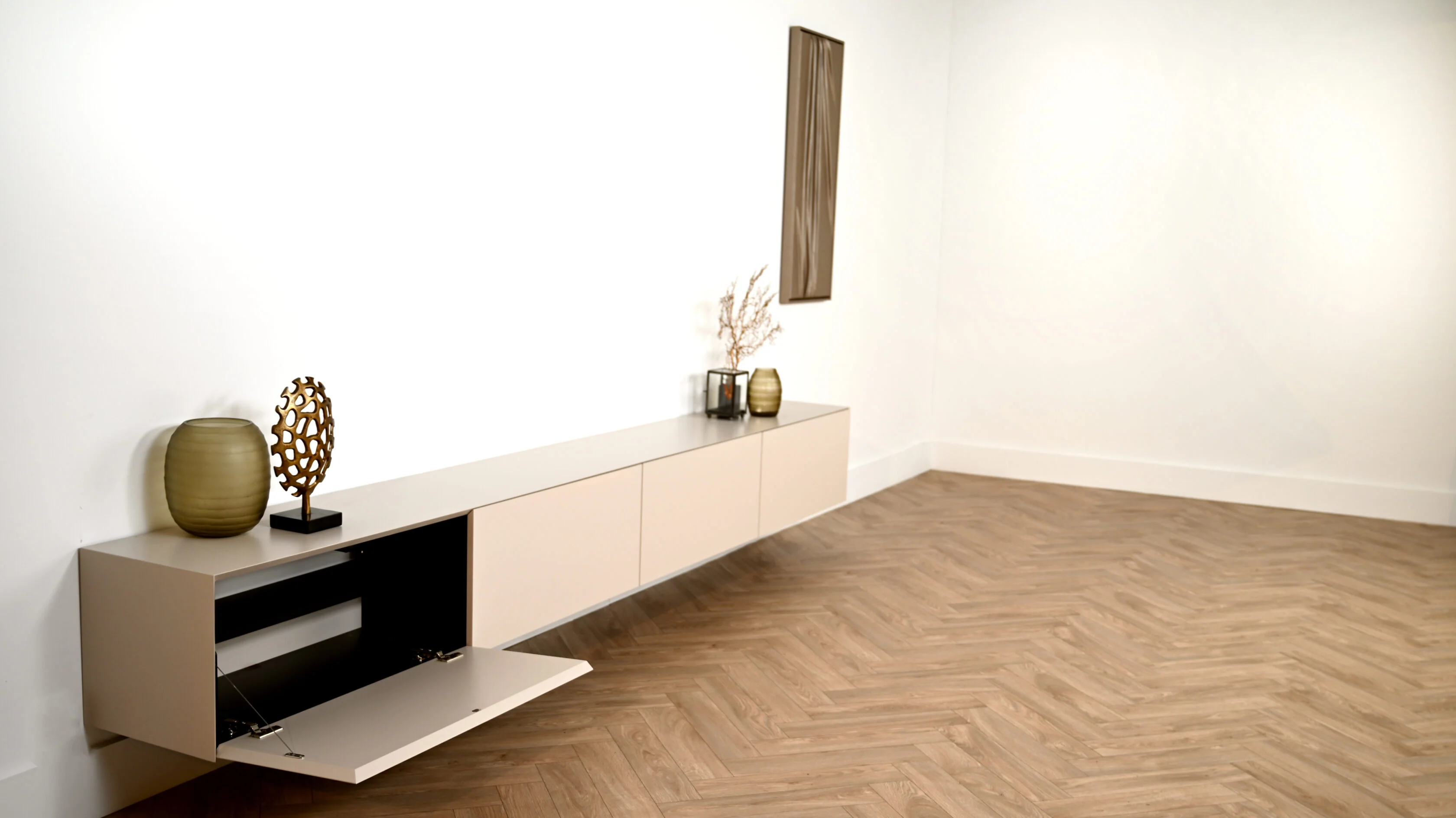 TV-meubel Zyan - Zwevend - MDF - 4 kleppen - Image 5